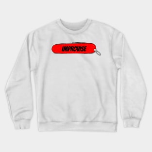 Improvise Red Army Pocket Knife Fun Tool Cut Blade Elements for People who Explore and Extend known Borders of Confort Zone. Improvise it and solve Challenges. Crewneck Sweatshirt